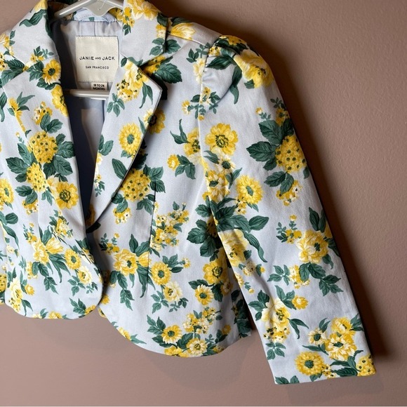 Janie and Jack Floral Easter Blue Yellow Green Jacket 18-24M - Picture 4 of 12